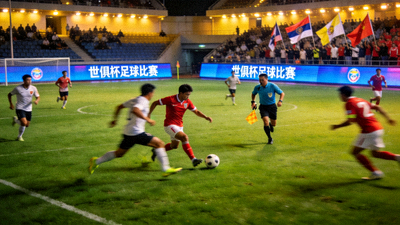 世俱杯足球比赛直播画面两支球队在球场上激烈对抗